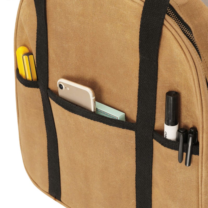 Denifiter Waxed Canvas Cable Bag, Multifunctional Repair Bag Heavy Duty Tool Bag, Waterproof (Khaki) - Image 5
